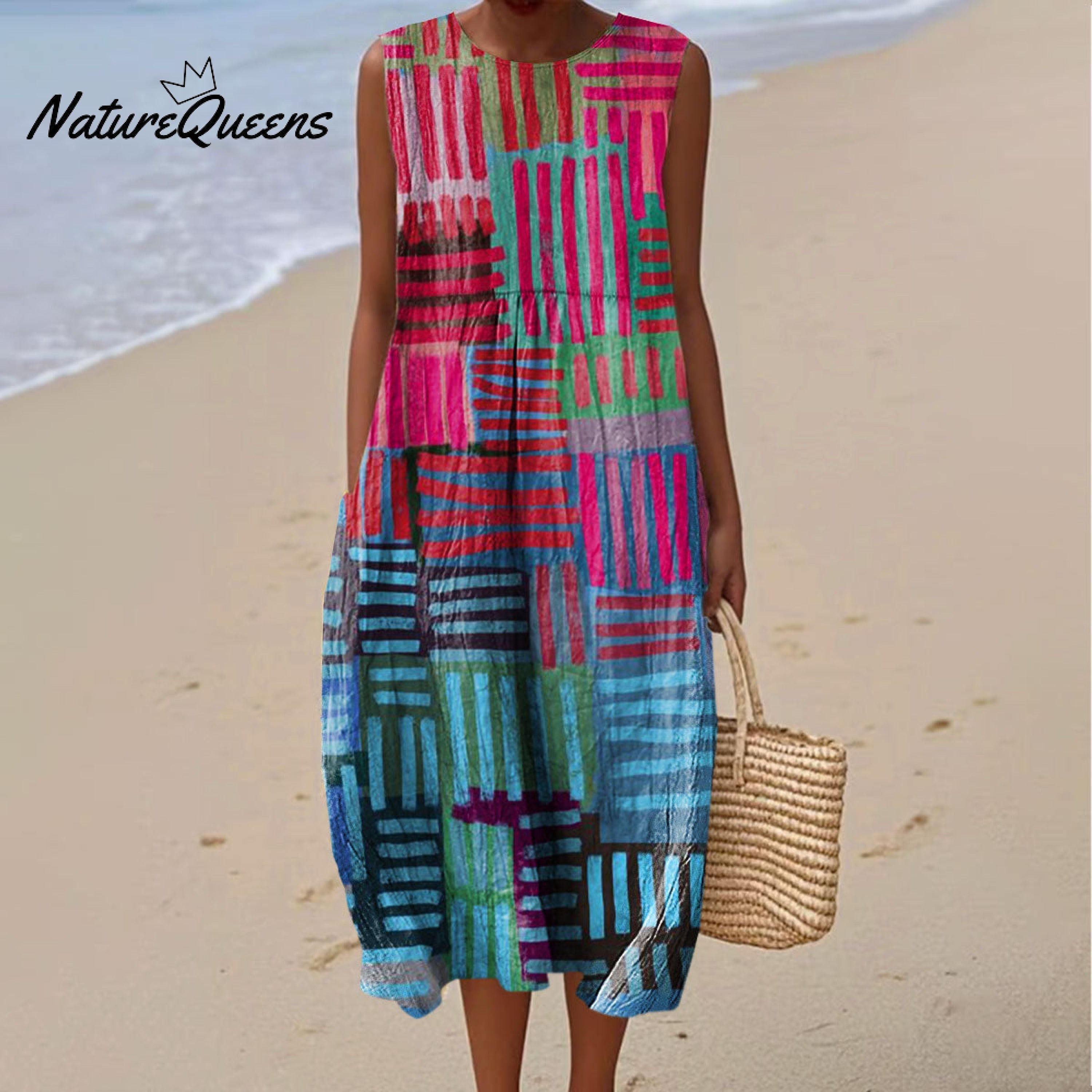 Leire | Vestido Cuadrícula rítmica