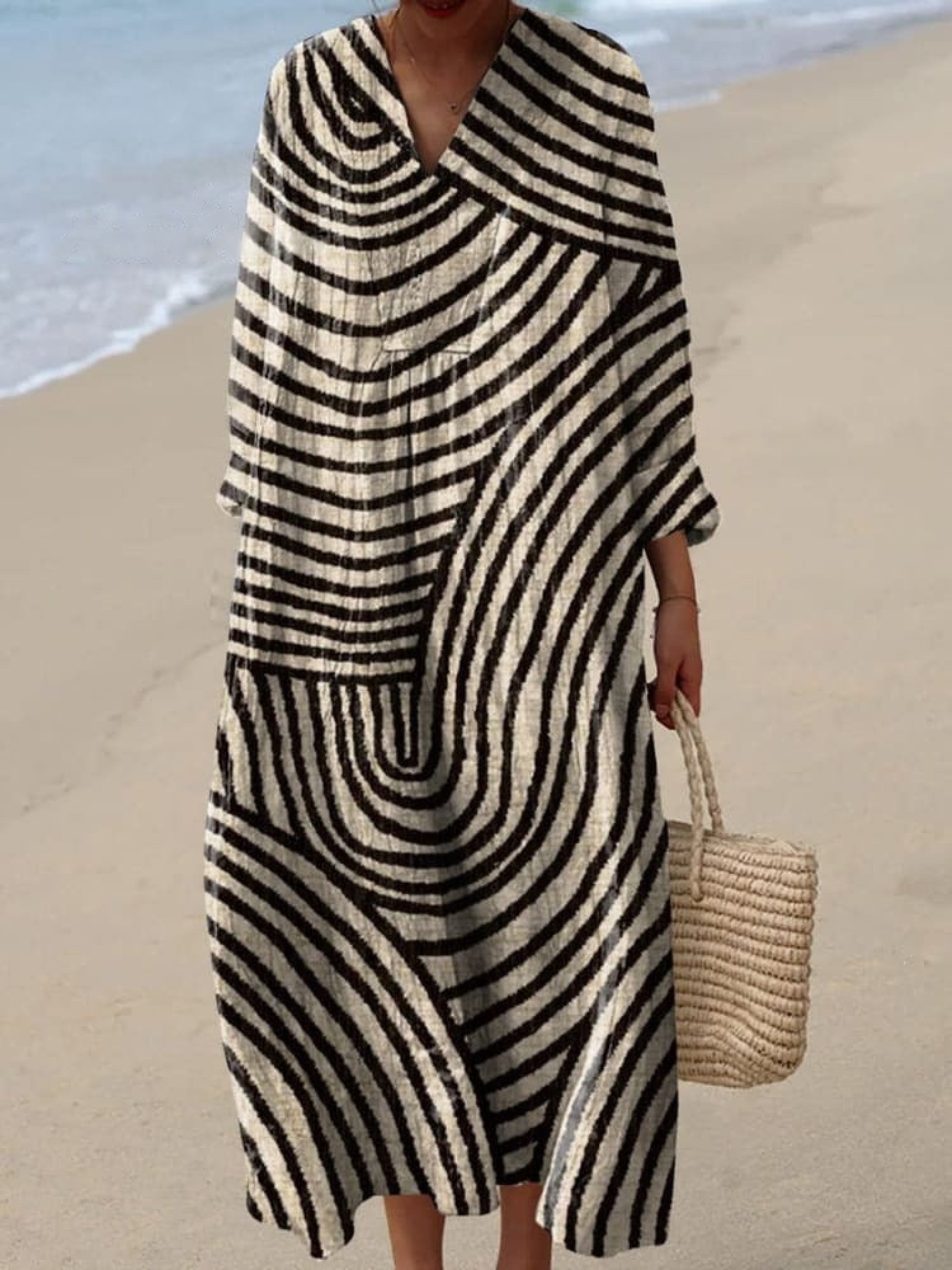 Eider | Vestido con rayas ópticas
